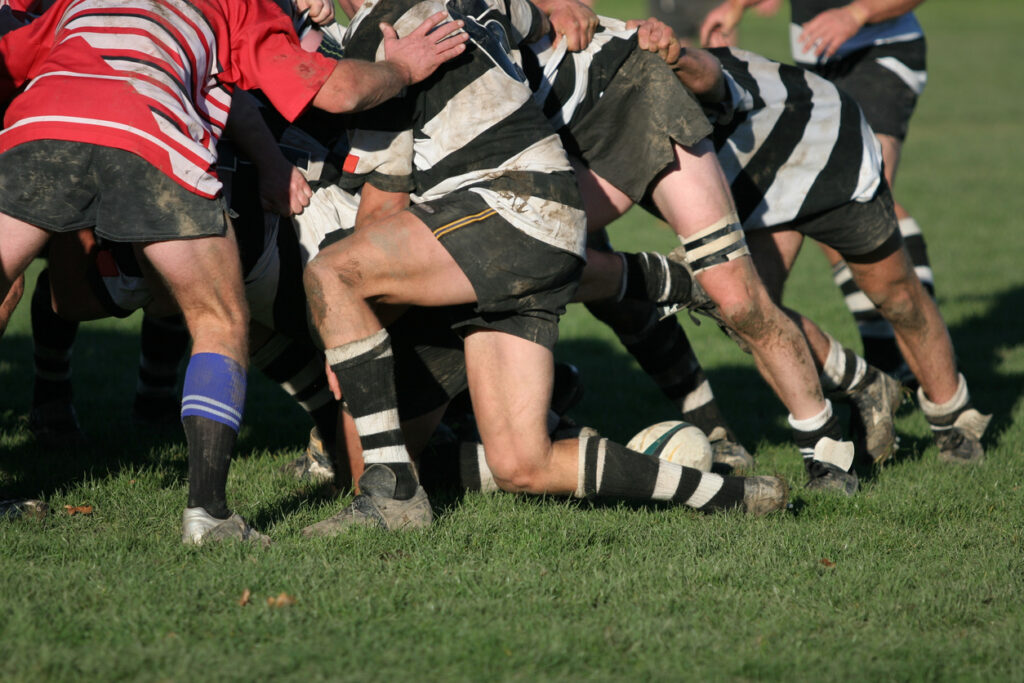 Rugby,Scrum,Men,With,Varicose,Veins,Need,To,Protect,Veins,In,Contact,Sports.
